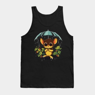 Tarsier Rainy Day With Umbrella Tank Top